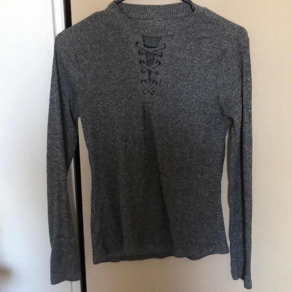 Grey Long Sleeve Top